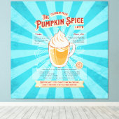 pompoen Spice Latte - Recept Poster Canvas Afdruk (Insitu (Houten vloer))