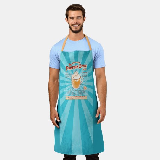  pompoen Spice Latte - Recept Poster Schort (Gedragen)