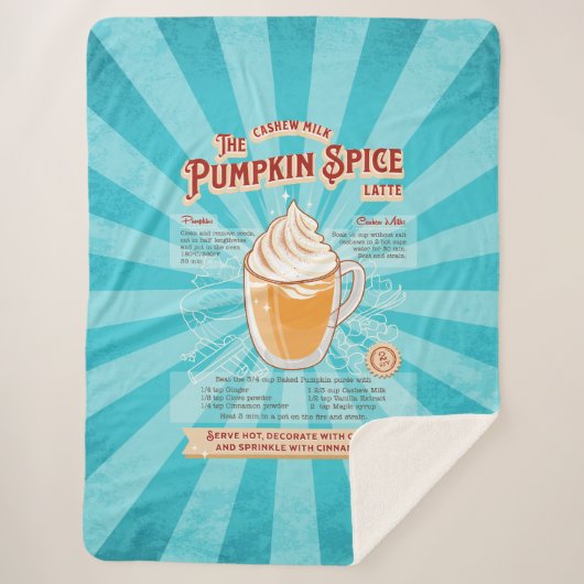  pompoen Spice Latte - Recept Poster Sherpa Deken (Voorkant)