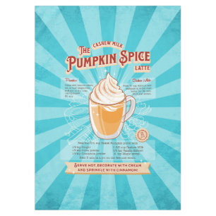 pompoen Spice Latte - Recept Poster Tafelkleed
