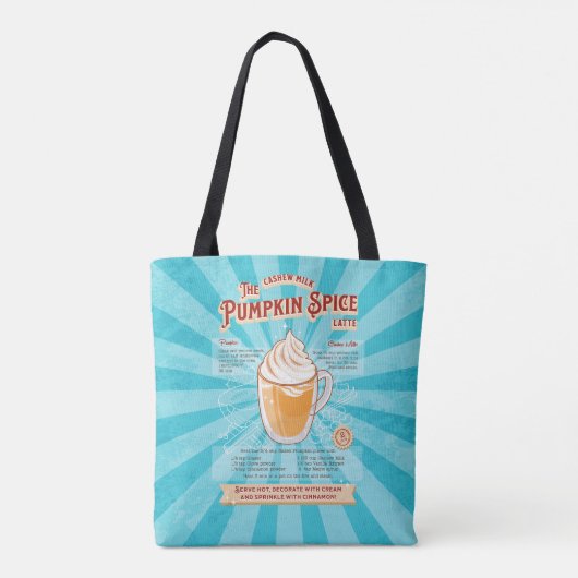 pompoen Spice Latte - Recept Poster Tote Bag (Achterkant)