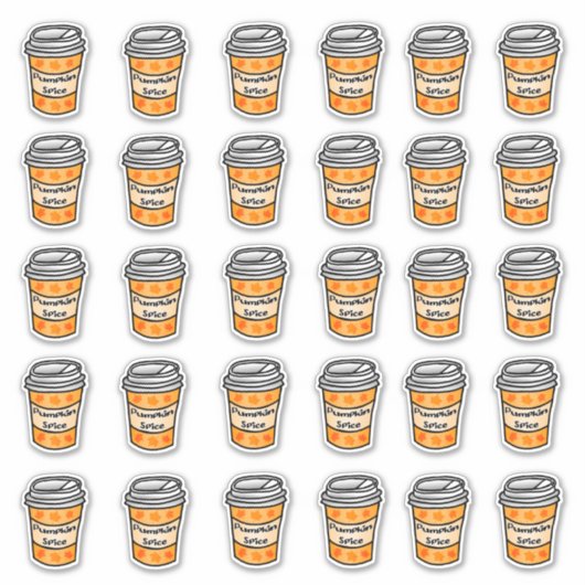Pompoen Spice Latte Set van Stickers (Voorkant)