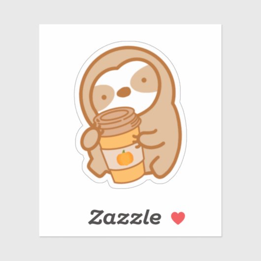 Pompoen Spice Latte Sloth Sticker (Vel)