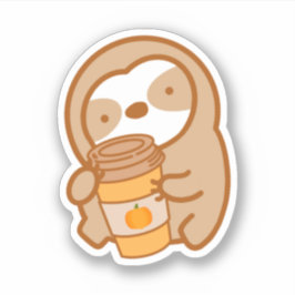 Pompoen Spice Latte Sloth Sticker