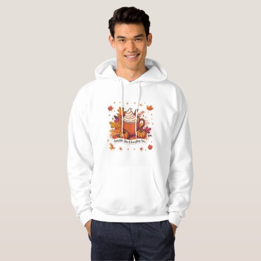 Pompoen Spice Latte Vibes Gezellige Herfst Koffie Hoodie (Voorkant volledig)