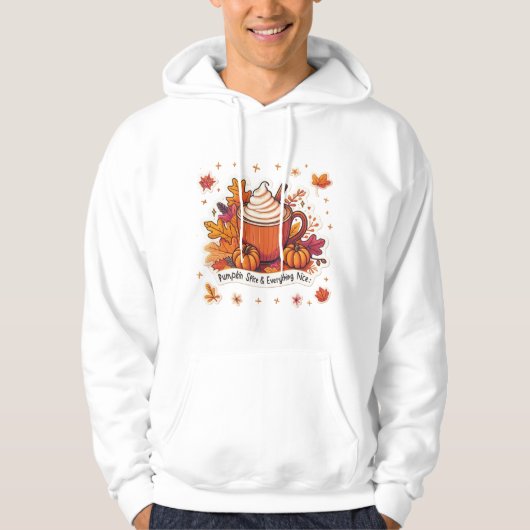 Pompoen Spice Latte Vibes Gezellige Herfst Koffie Hoodie (Voorkant)