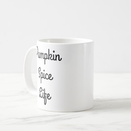 Pompoen Spice Life Keramische Witte Mok (Voorkant links)