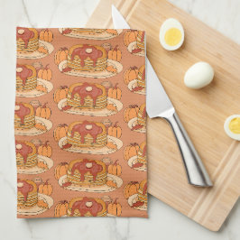 Pompoen Spice Pannenkoeken Herfst Keuken Handdoek
