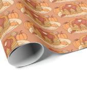 Pompoen Spice Pannenkoeken Patroon Herfst Wrapping Cadeaupapier (Rol Hoek)
