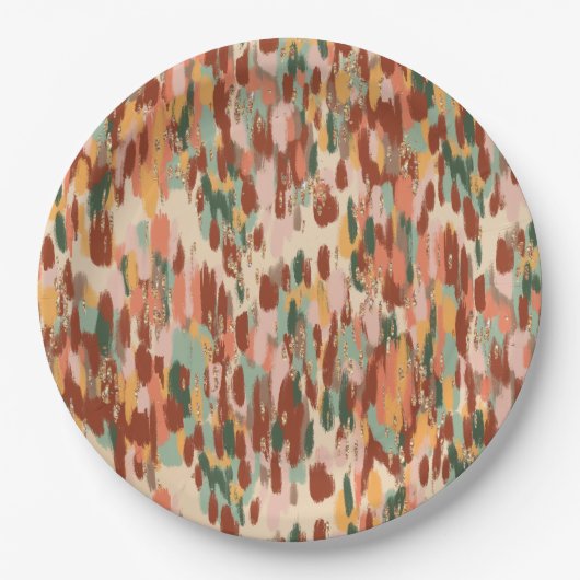 Pompoen Spice Pattern Papieren Bordje (Voorkant)