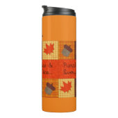 Pompoen Spice Quilt Collage gepersonaliseerd Thermosbeker (Geroteerd rechts)