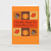 Pompoen Spice Quilt Collage Thanksgiving Kaart (Voorkant)