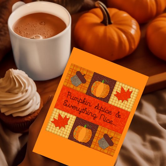 Pompoen Spice Quilt Collage Thanksgiving Kaart