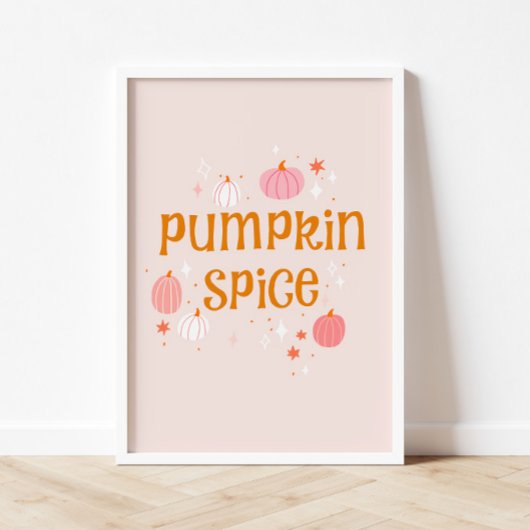 Pompoen Spice Roze Halloween Poster