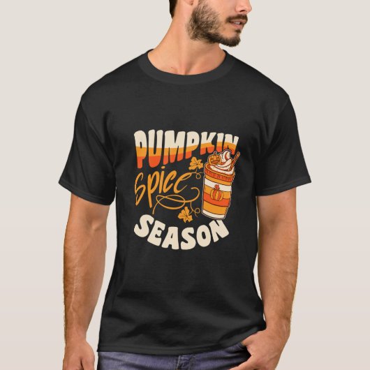 Pompoen Spice Seizoen Latte Koffie Herfst Herfst F T-shirt (Voorkant)