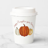 Pompoen Spice Seizoen schattige pompoen voor herfs Papieren Bekers (Voorkant)