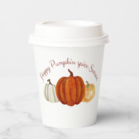 Pompoen Spice Seizoen schattige pompoen voor herfs Papieren Bekers (Voorkant)