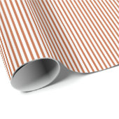Pompoen Spice Sinaasappel en Witte Pinstripe Hallo Cadeaupapier (Rol Hoek)
