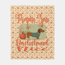 Pompoen Spice Teckel Nice Fleece Deken