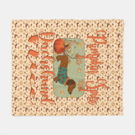 Pompoen Spice Teckel Nice Fleece Deken