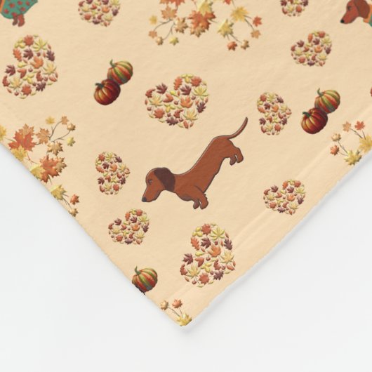 Pompoen Spice Teckel Nice Fleece Deken (Hoek)