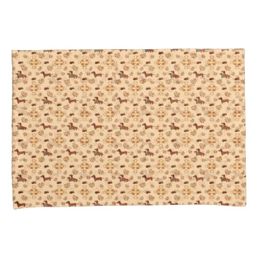 Pompoen Spice Teckel Nice Kussensloop (Voorkant-Rechts)