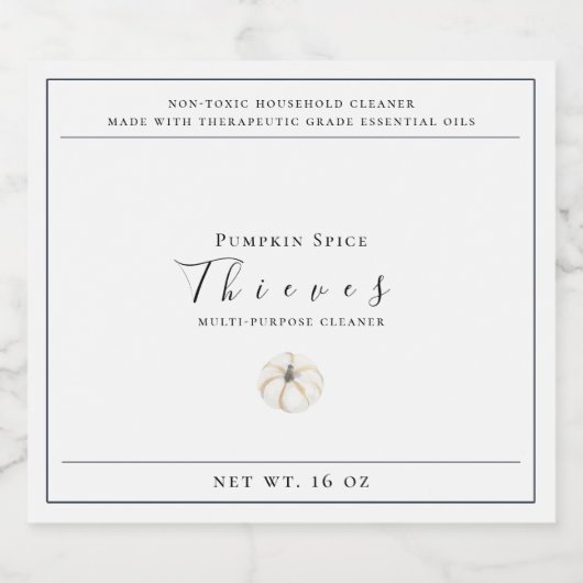 Pompoen Spice Thieves Label Likeurfles Etiket (Enkel label)