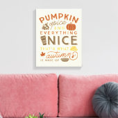 Pompoen Spice Typografische Herfst Art Canvas Afdruk (Insitu (Woonkamer))