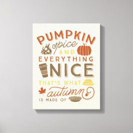 Pompoen Spice Typografische Herfst Art Canvas Afdruk
