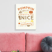 Pompoen Spice Typografische Herfst Art Canvas Afdruk (Insitu (Woonkamer))