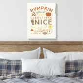 Pompoen Spice Typografische Herfst Art Canvas Afdruk (Insitu (Slaapkamer))