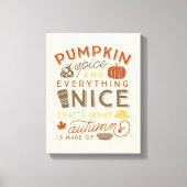 Pompoen Spice Typografische Herfst Art Canvas Afdruk (Voorkant)