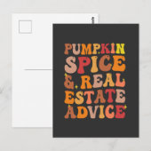 Pompoen Spice & Vastgoed Advies Grappige Groovy Briefkaart (Voorkant / Achterkant)