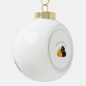 Pompoen Spice Vibes, Halloween, zwarte kat, pompoe Keramische Bal Ornament (Links)