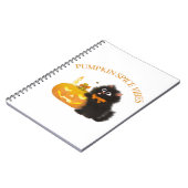 Pompoen Spice Vibes, Halloween, zwarte kat, pompoe Notitieboek (Linkerzijde)