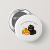 Pompoen Spice Vibes, Halloween, zwarte kat, pompoe Ronde Button 5,7 Cm (Voorkant /achterkant)