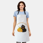 Pompoen Spice Vibes, Halloween, zwarte kat, pompoe Schort (Gedragen)