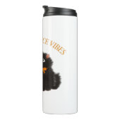 Pompoen Spice Vibes, Halloween, zwarte kat, pompoe Thermosbeker (Geroteerd rechts)