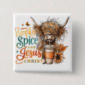 Pompoen Spice... Vierkante Button 5,1 Cm (Voorkant)