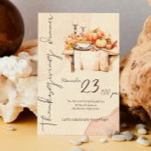 Pompoen Spice Waterverf Boho Thanksgiving Diner Kaart