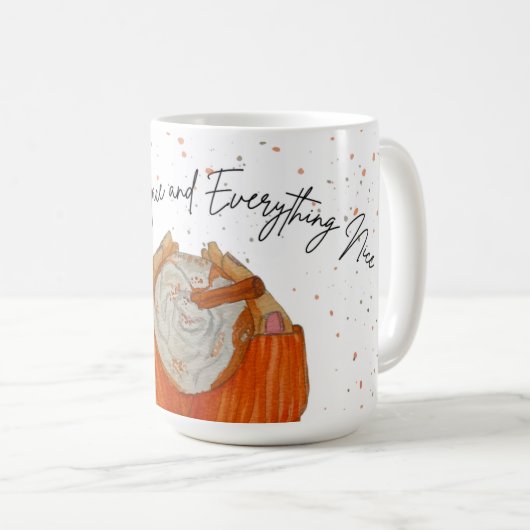 Pompoen Spice Waterverf Gezellige Koffie Mok (Voorkant rechts)