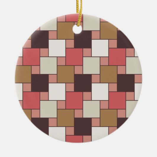 Pompoen Spice Weave Pattern Keramisch Ornament (Voorkant)