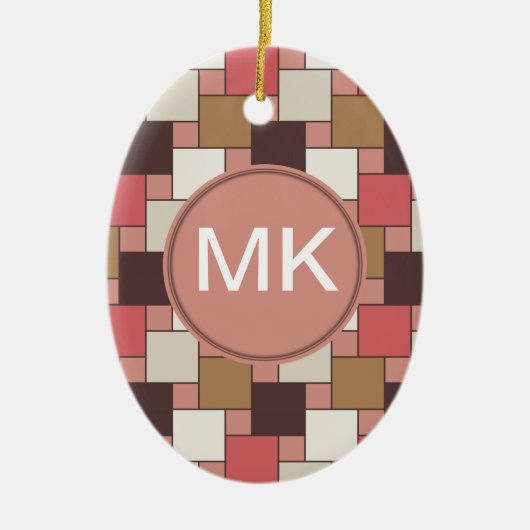 Pompoen Spice Weave Pattern Keramisch Ornament (Voorkant)