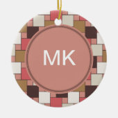 Pompoen Spice Weave Pattern Keramisch Ornament (Voorkant)