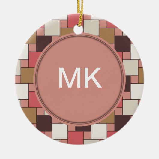 Pompoen Spice Weave Pattern Keramisch Ornament (Voorkant)