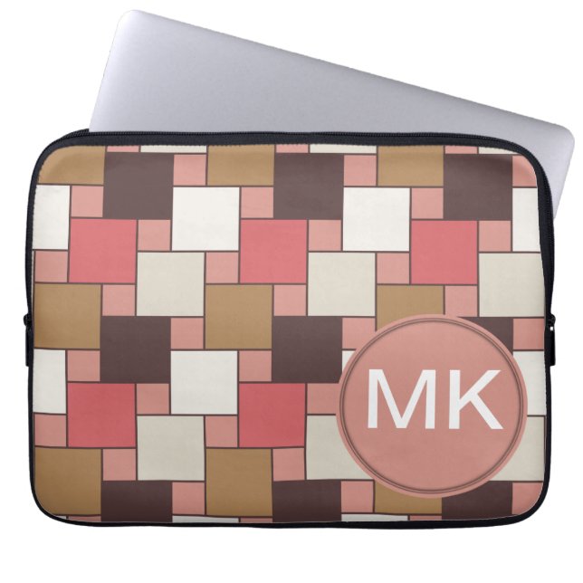 Pompoen Spice Weave Pattern Laptop Sleeve (Voorkant)