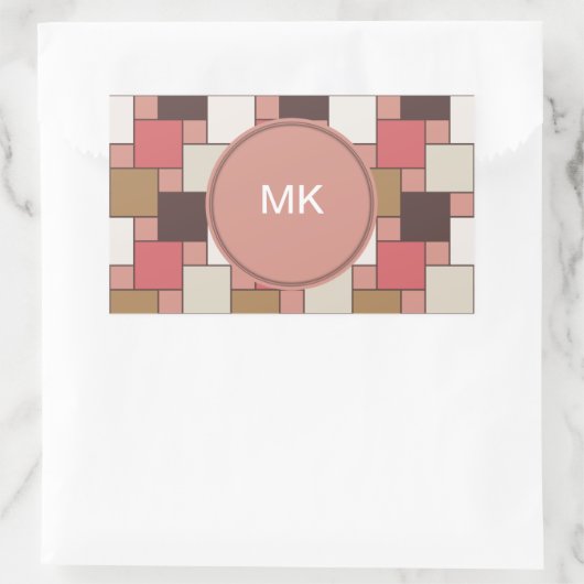 Pompoen Spice Weave Pattern Rechthoekige Sticker (Tas)