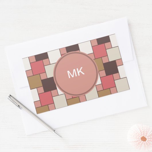 Pompoen Spice Weave Pattern Rechthoekige Sticker (Envelop)