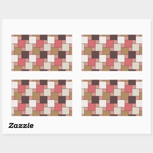 Pompoen Spice Weave Pattern Rechthoekige Sticker (Vel)