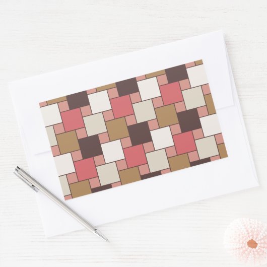 Pompoen Spice Weave Pattern Rechthoekige Sticker (Envelop)